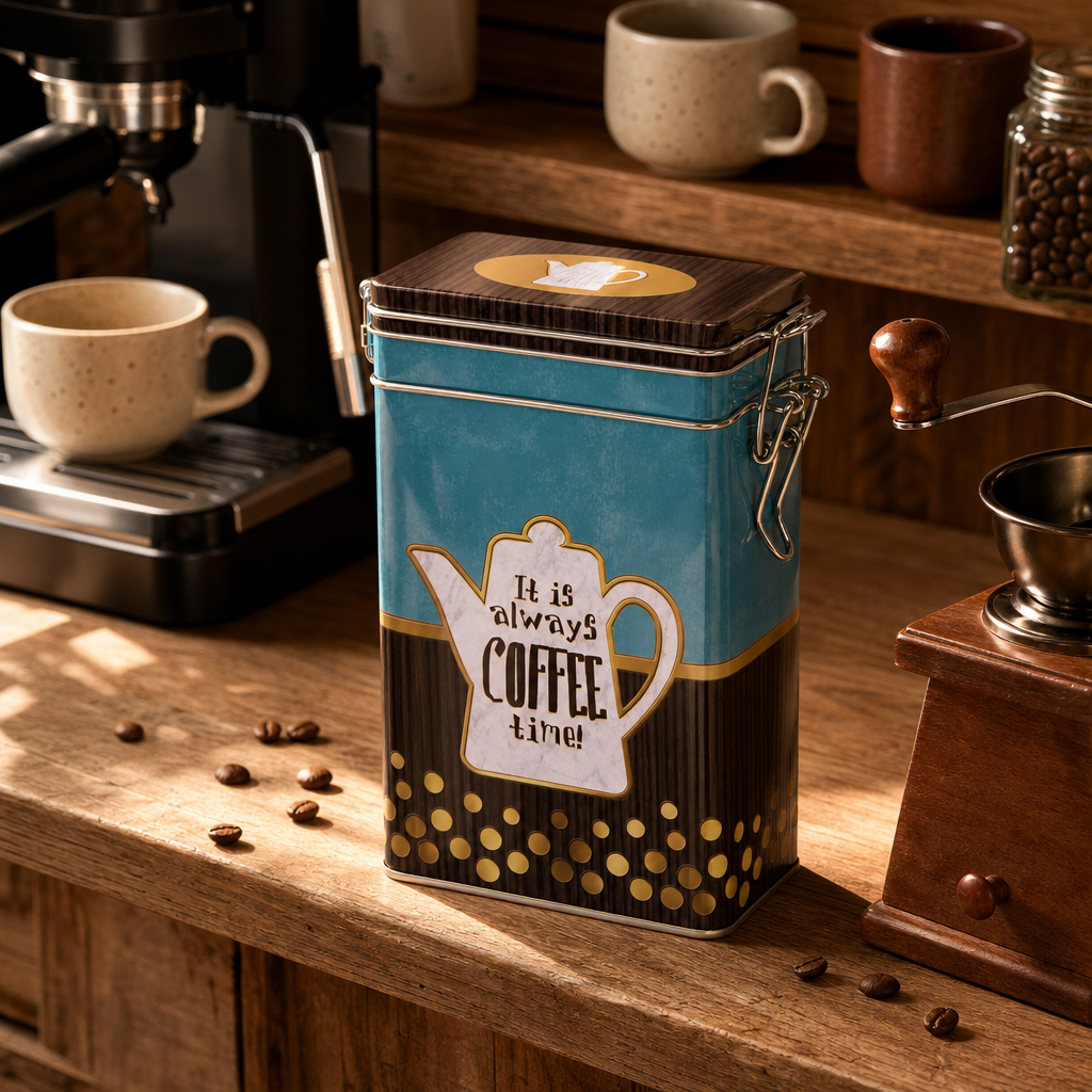 Dóza na kávu Always Coffee 250 g – hranatá s klipem