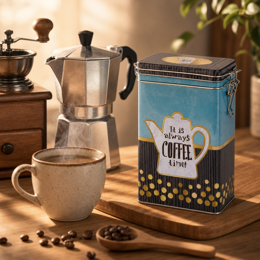 Dóza na kávu Always Coffee 500g – hranatá s klipem