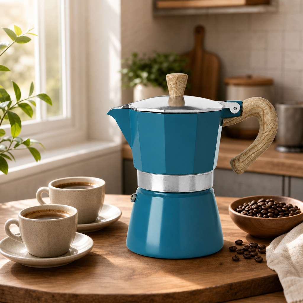 Moka konvice Venezia Blue Denim – 6 šálků (400 ml)