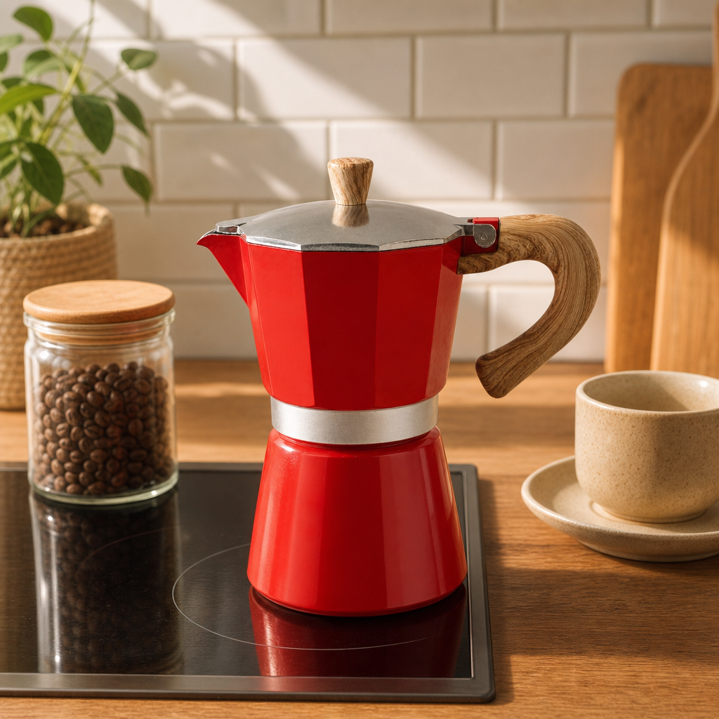 Moka konvice Venezia červená – 6 šálků (400 ml)
