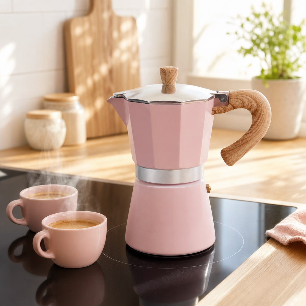 Moka konvice Venezia růžová – 6 šálků (400 ml)