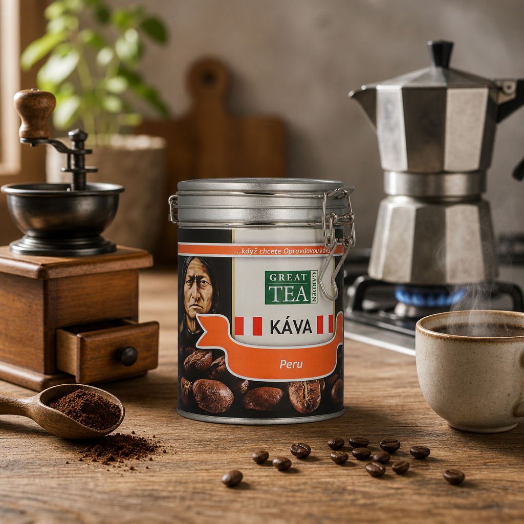 Zrnková káva Peru v dóze – 100% Arabica, jemná a vyvážená