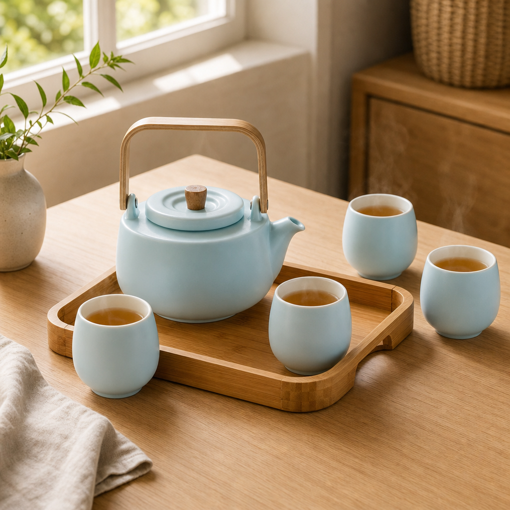 Čajová porcelánová souprava Beppo 0,9 l se sítkem
