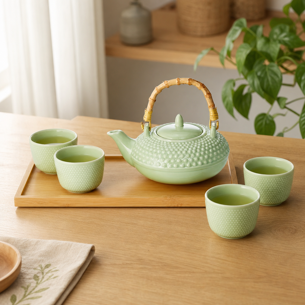 Čajová porcelánová souprava Tanaka 0,6 l (4 šálky)
