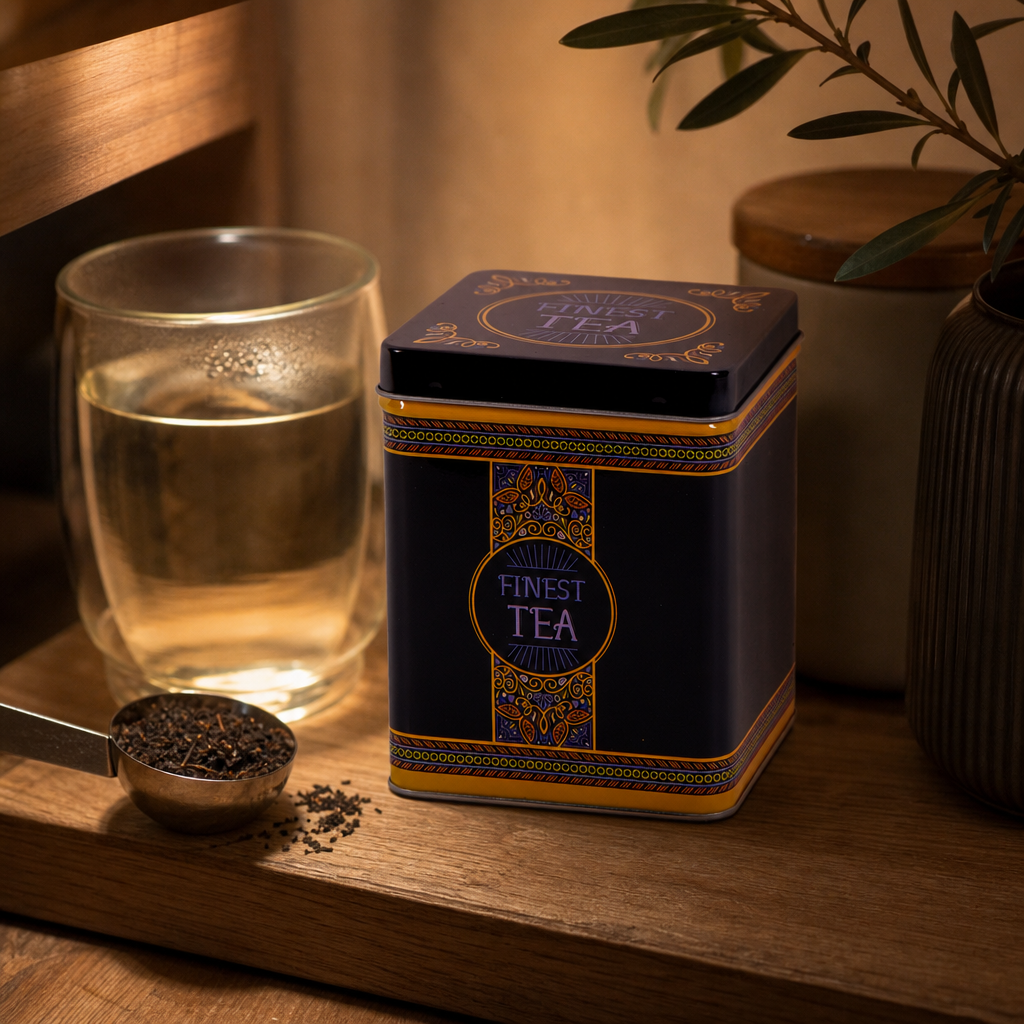 Dóza Finest Tea 200 g – hranatá čajová dóza