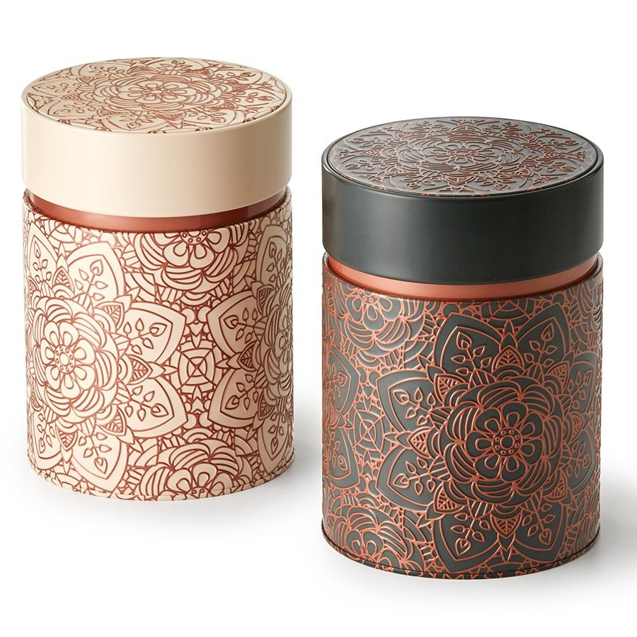 Dóza Mandala 500 g antracitová – kulatá s aroma víčkem