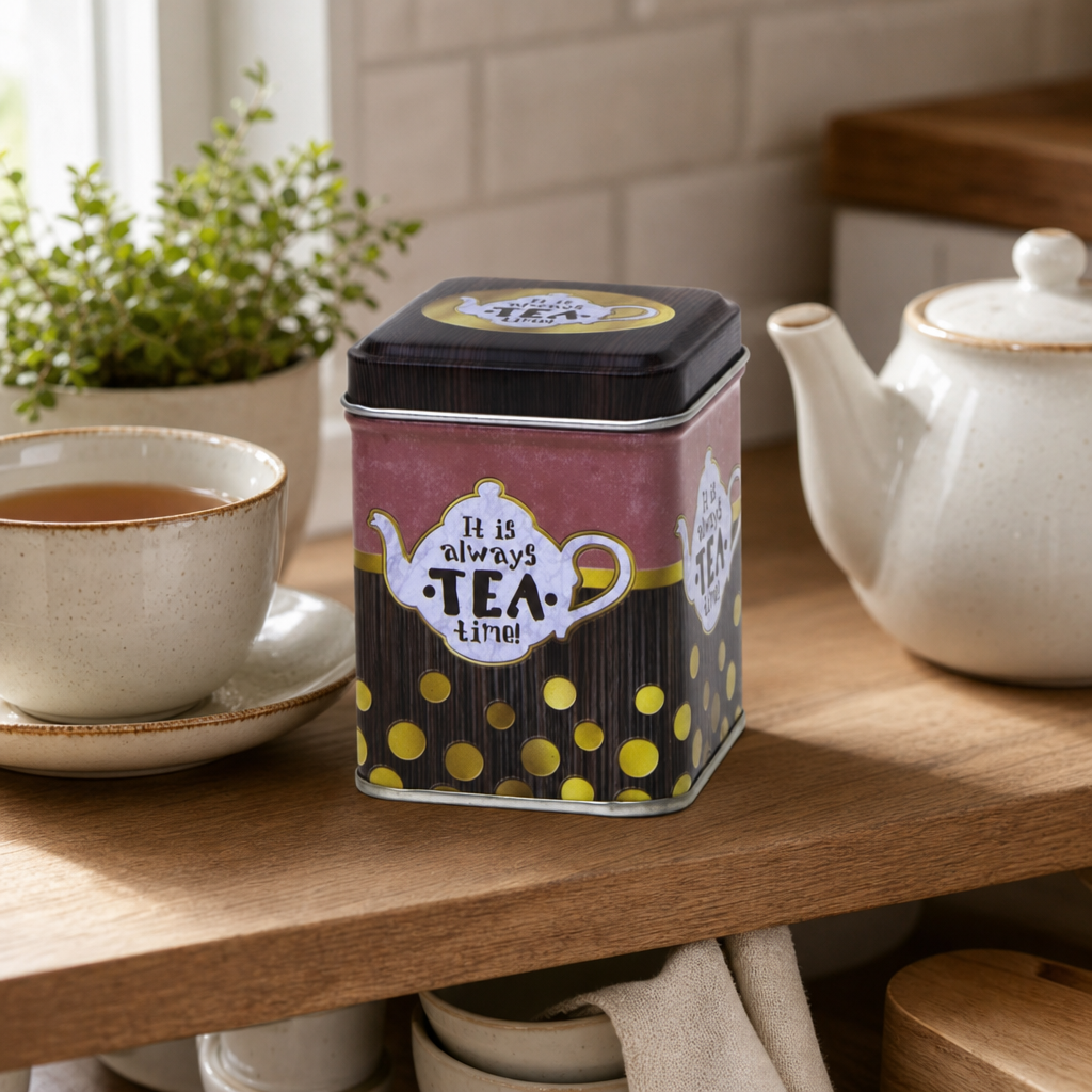 Dóza Always Tea 50 g – hranatá s nasazovacím víčkem