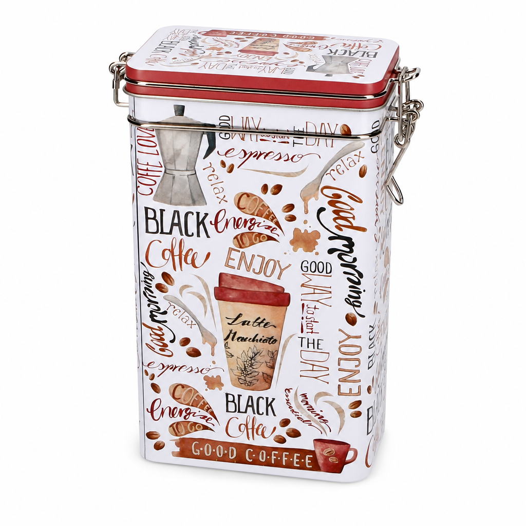Dóza na kávu Good Coffee 500 g – hranatá, plechová