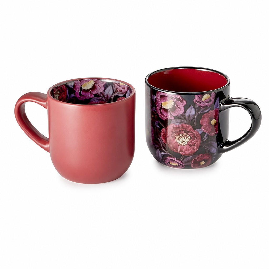 Hrnek Mystická květina 400 ml – dekor zvenku (porcelán)