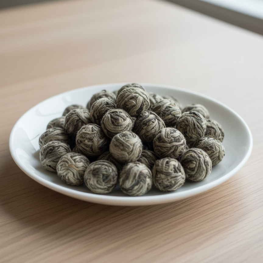 China Silvery Pearl Mountain (Tai Mu Long Zhu) – zelený čaj
