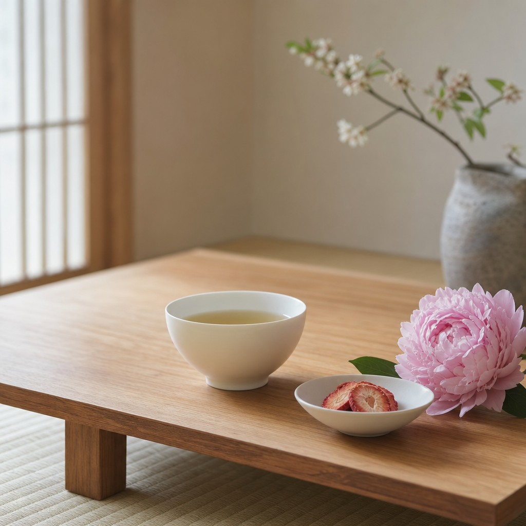 Japan Ócha – ochucený zelený čaj s jahodou a pivoňkou