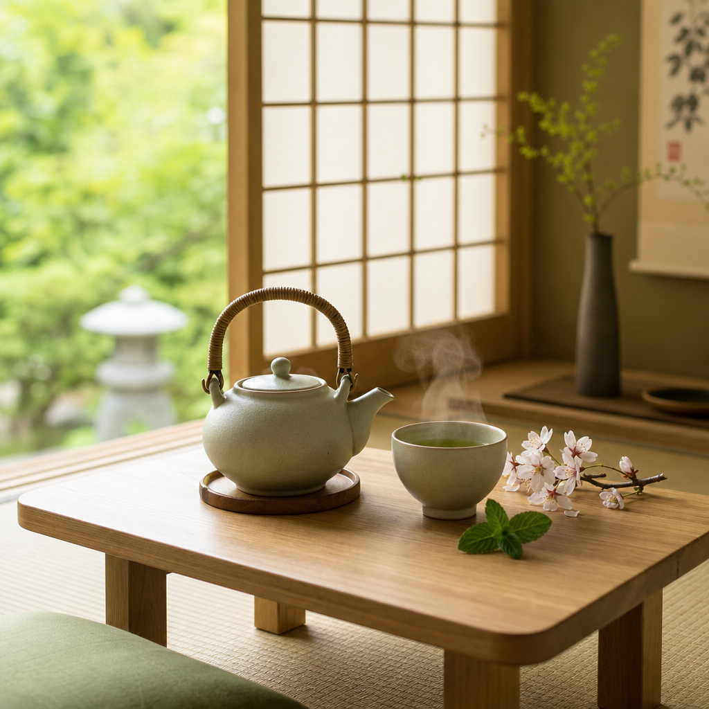 Japan Yasumi – zelený čaj s třešní, smetanou a mátou