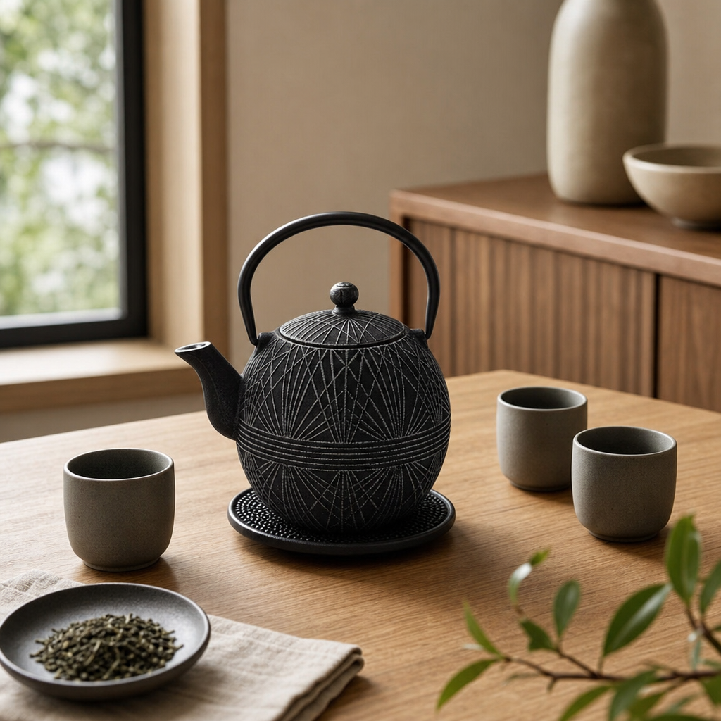 Japonská litinová konvice Datong 850 ml s podložkou