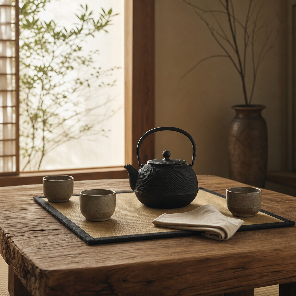 Japonská litinová podložka Tatami 130 mm – černá