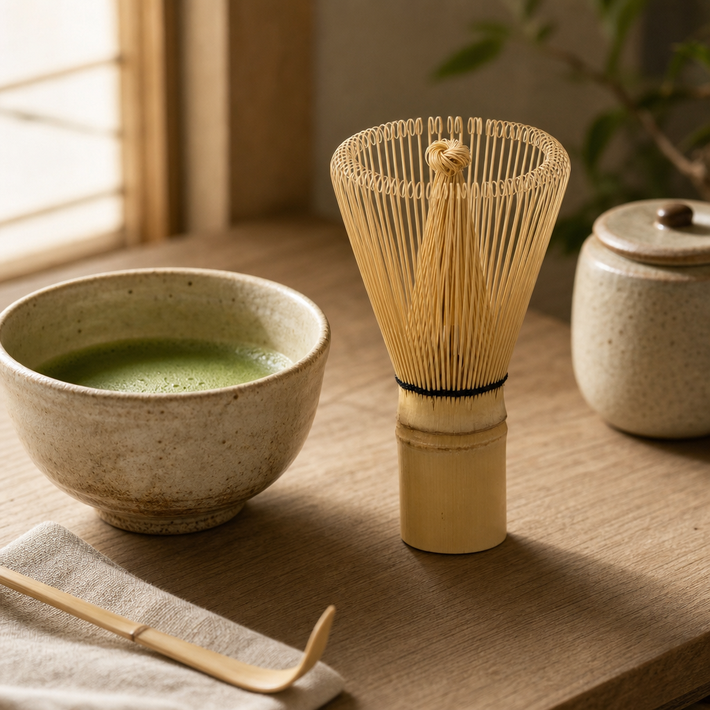 Metlička na čaj Matcha – bambusový Chasen (110 × 50 mm)