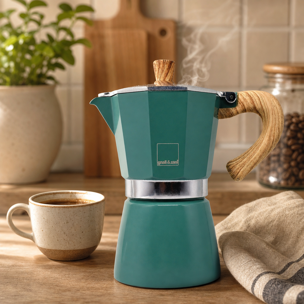 Moka konvice Venezia 6 – kouřově zelená (400 ml)