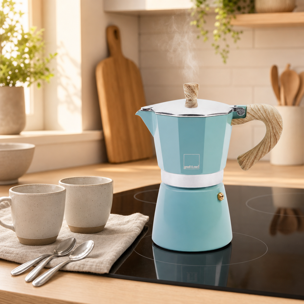 Moka konvice Venezia světle modrá 6 šálků (400 ml)