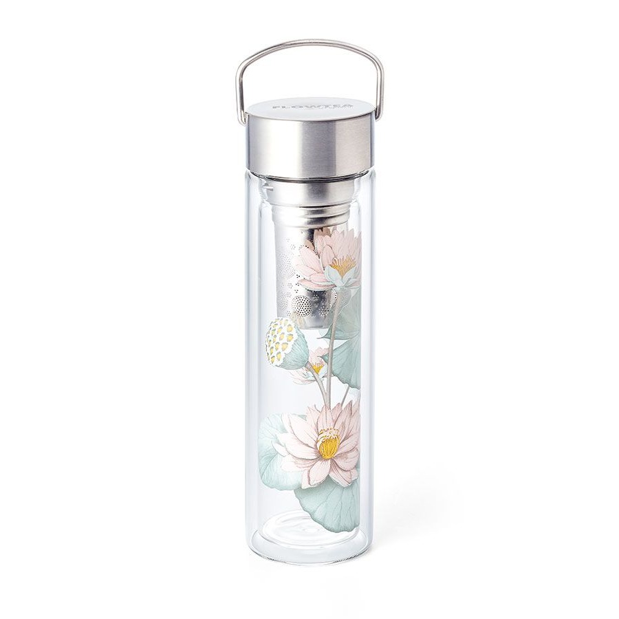 Skleněná termoska Flowtea Padma 350 ml se sítkem