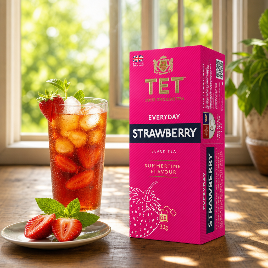TET Everyday Strawberry – černý čaj s jahodou, 20 sáčků