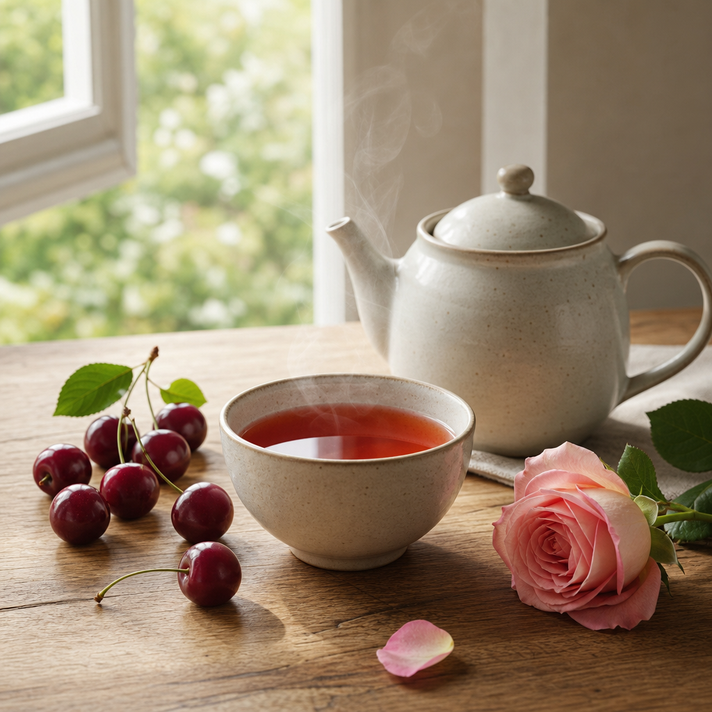Rooibos Višeň – sypaný bylinný čaj bez kofeinu