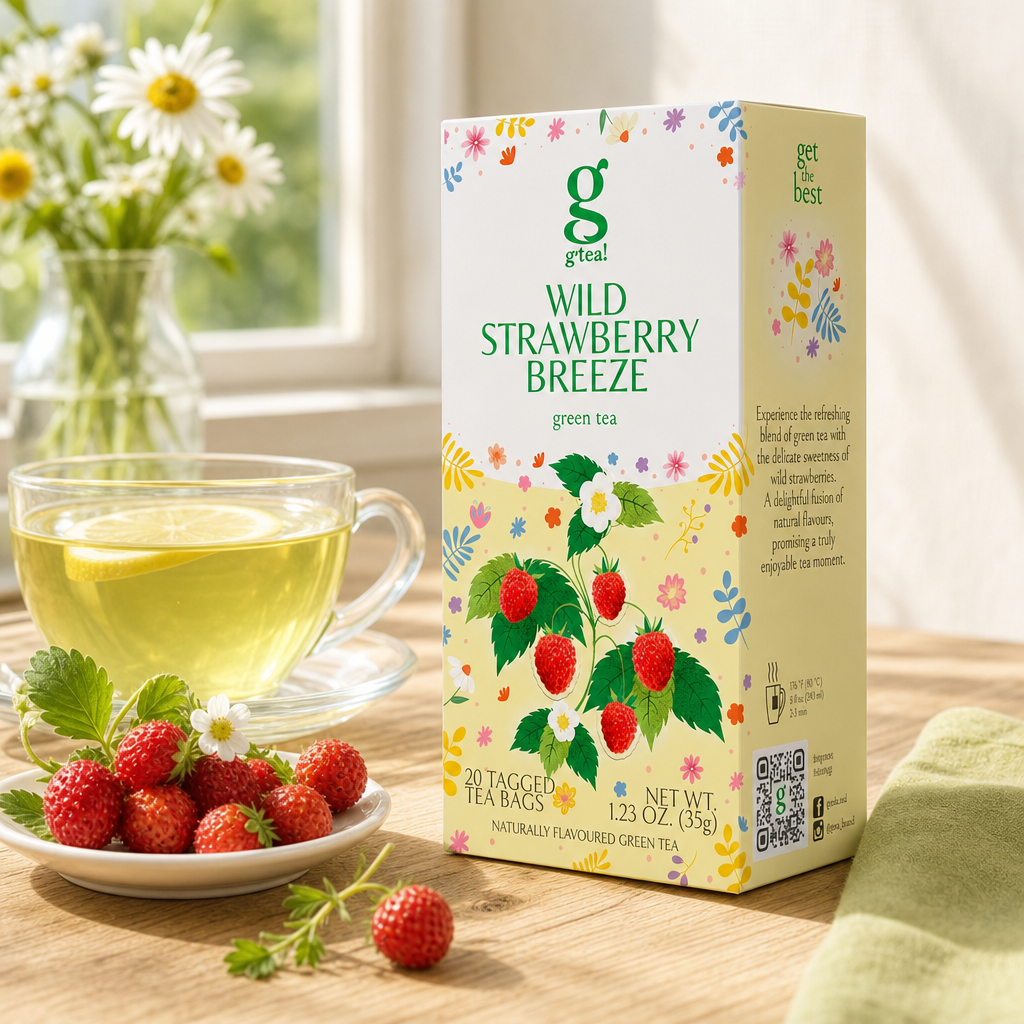 Strawberry Breeze – zelený čaj s jahodou, 20 sáčků