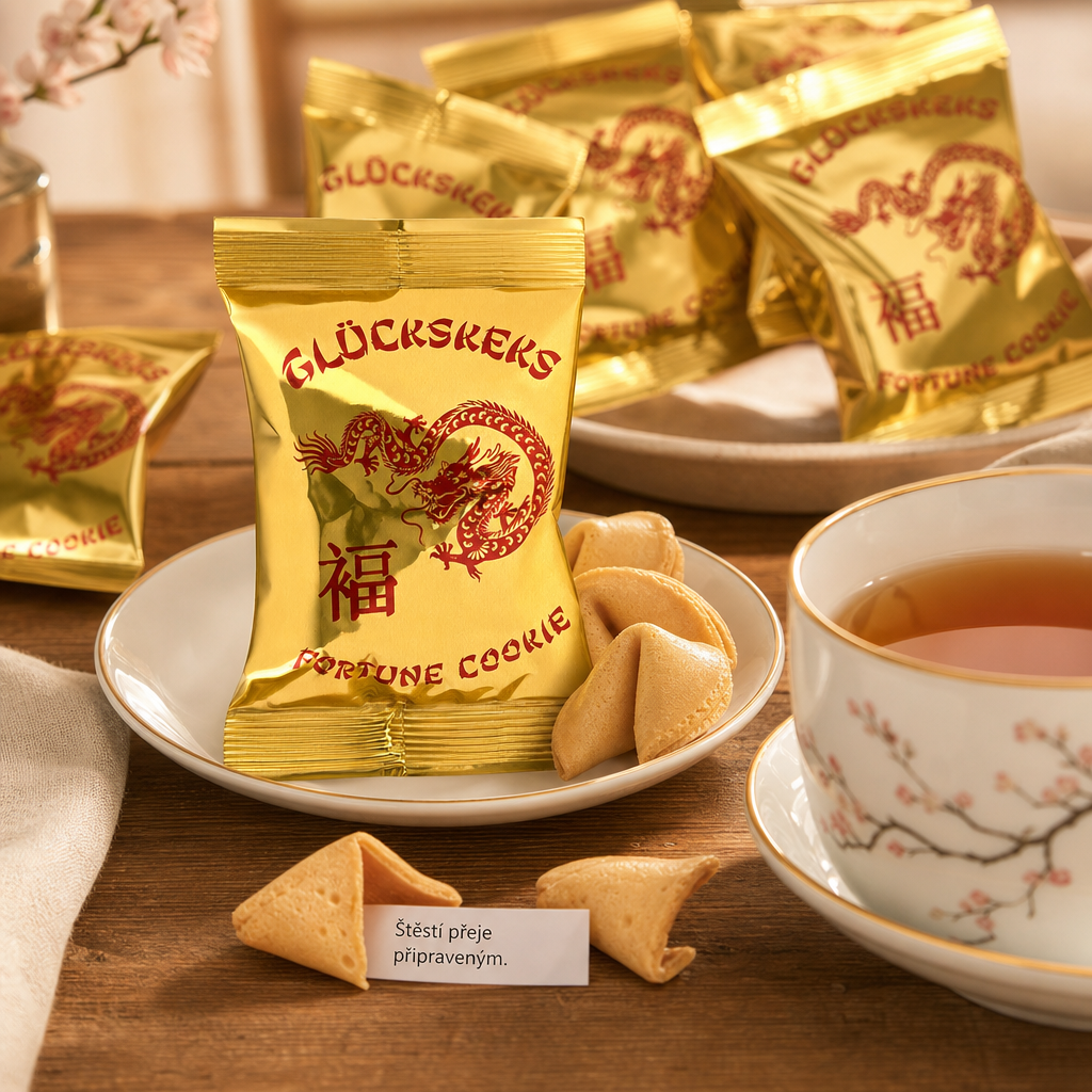 Sušenky štěstí Zlatý drak – 30 ks (180 g ℮)