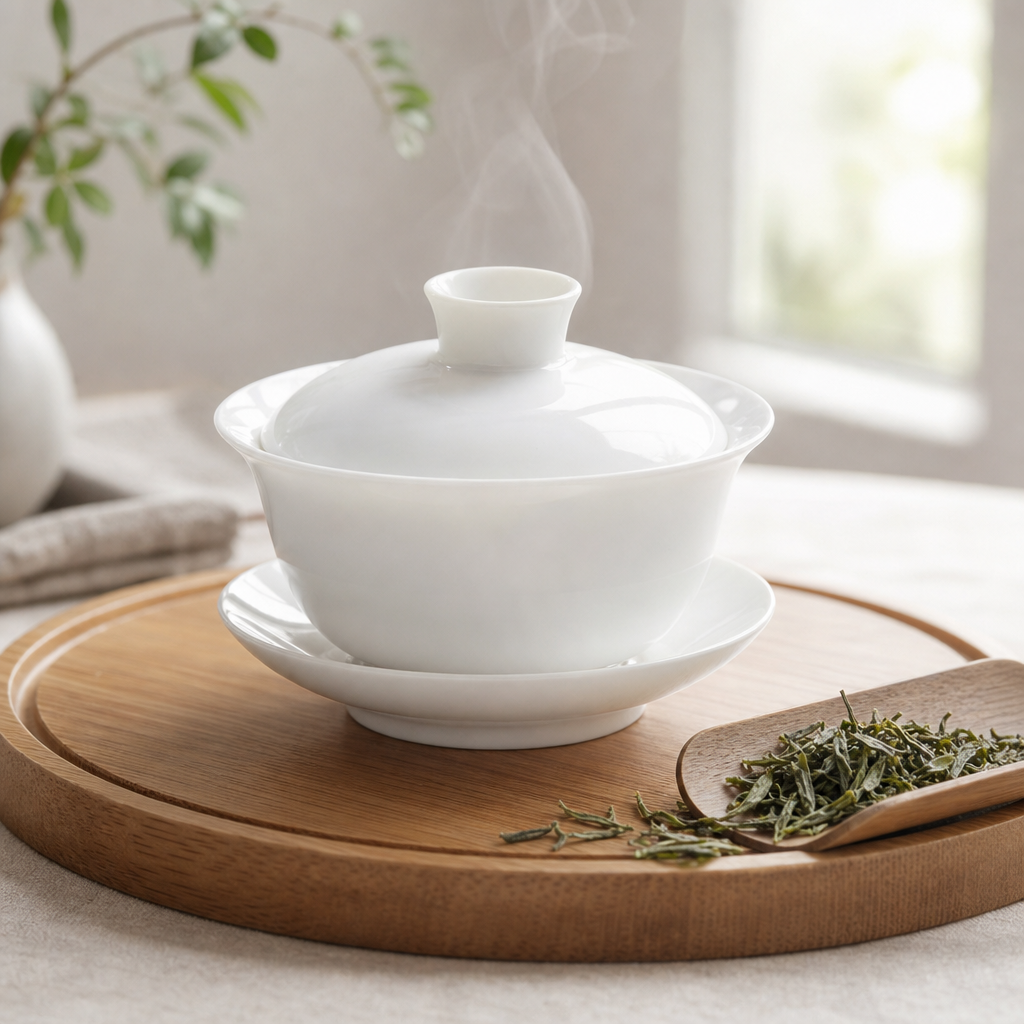 Gaiwan Aoi bílý porcelán 100 ml – souprava pro jednoho
