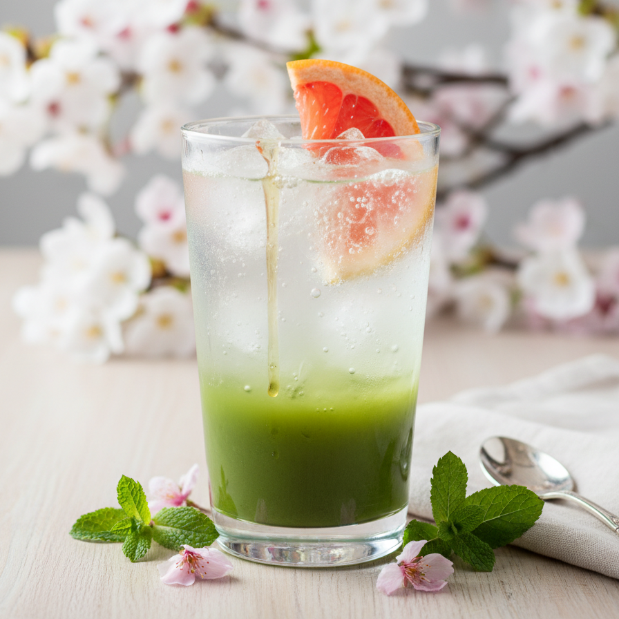 Matcha tonic s grepem a medem: jarní nealko drink