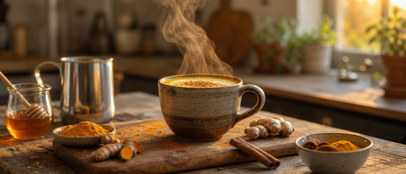 Zlaté kurkumové latté: hřejivá alternativa bez kofeinu