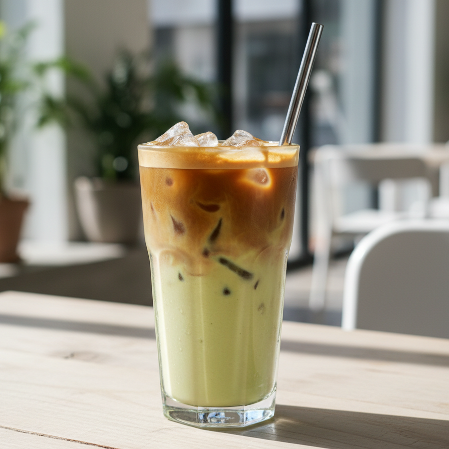 Avokádové latté s espressem: krémová ledová káva