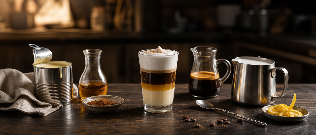 Barraquito doma: vrstvený kávový dezert s vanilkou