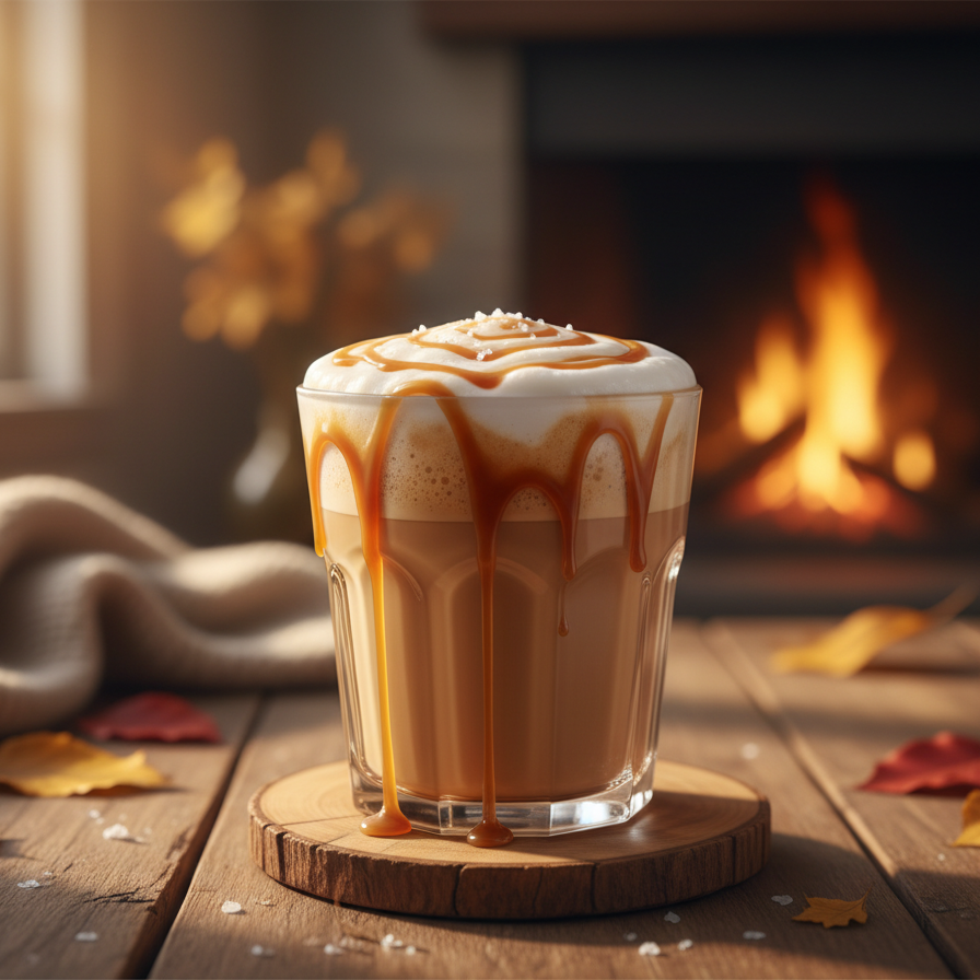 Domácí latté se slaným karamelem: jednoduchý postup