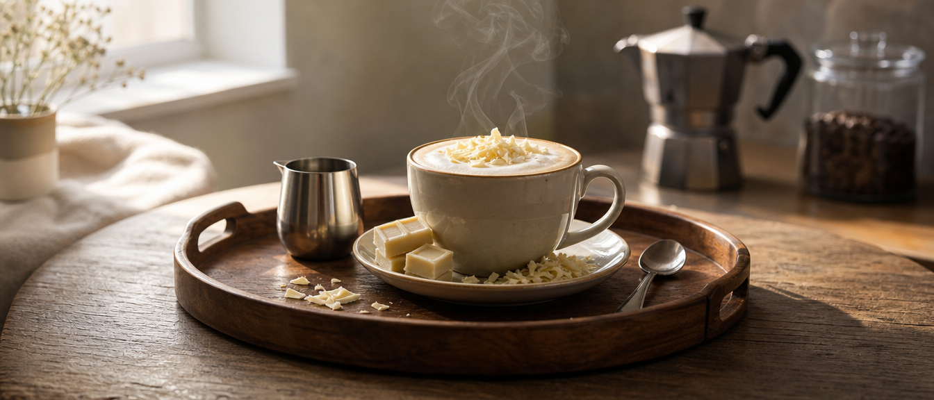 Bíločokoládové latte: snadný kávový dezert na doma