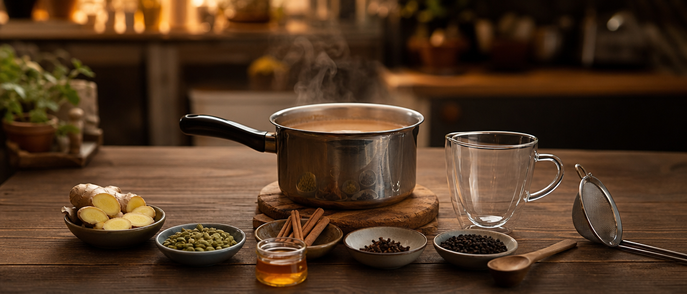 Masala chai doma: hřejivý kořeněný čaj krok za krokem