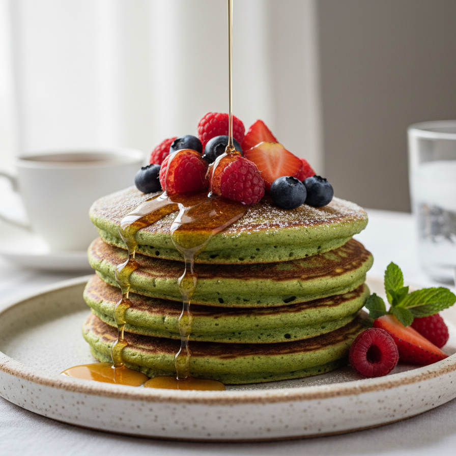 Matcha palačinky: rychlá snídaně s jemnou zelenou chutí