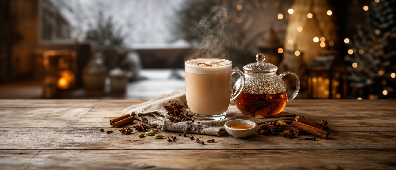 San Chai Latte - Zimní drink připravený z černého čaje